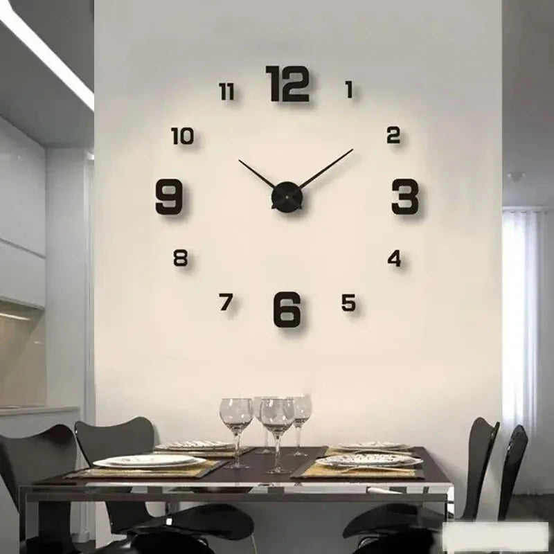 Modern Frameless DIY Wall Clock – Minimalist Acrylic Wall Decor