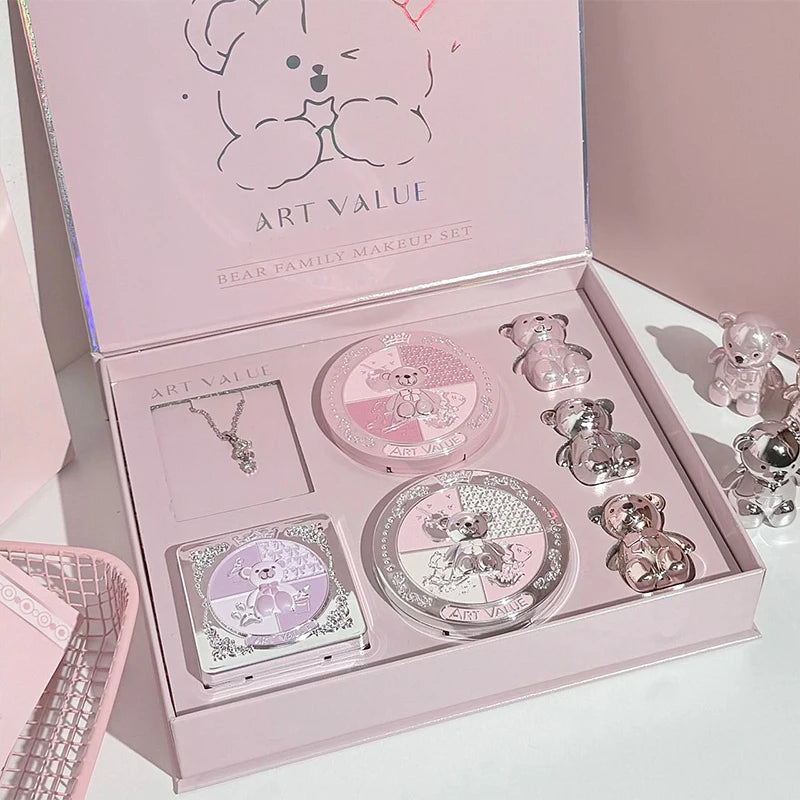 7-Piece Makeup Gift Set – Eyeshadow, Blush, Powder & Lip Collection