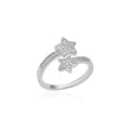 Double Star Zircon Ring – Adjustable Gold Plated Ring for Women
