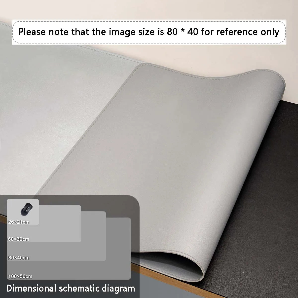 Large PU Leather Desk Mat – Waterproof Mouse Pad & Office Desk Protector