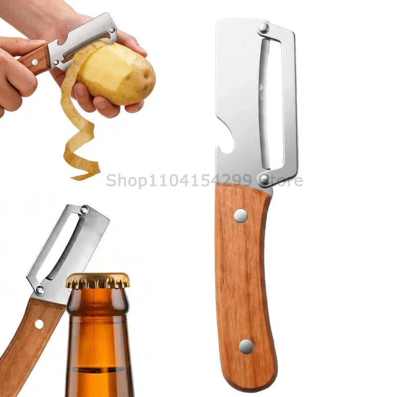 3-in-1 Stainless Steel Peeler & Bottle Opener – Multifunction Kitchen Tool