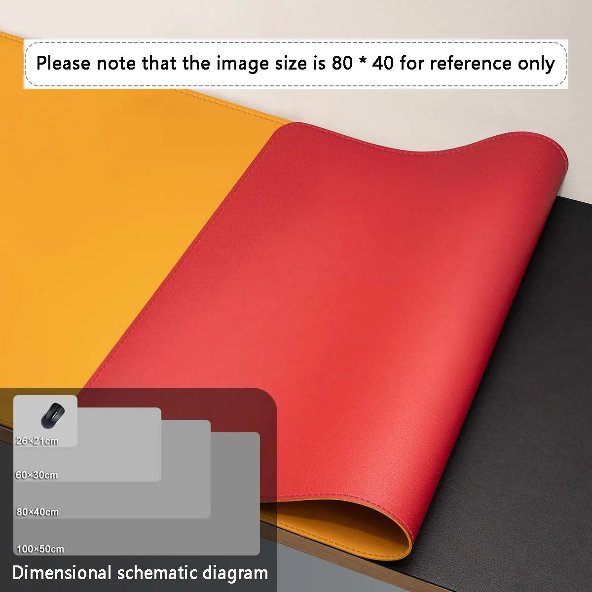 Large PU Leather Desk Mat – Waterproof Mouse Pad & Office Desk Protector
