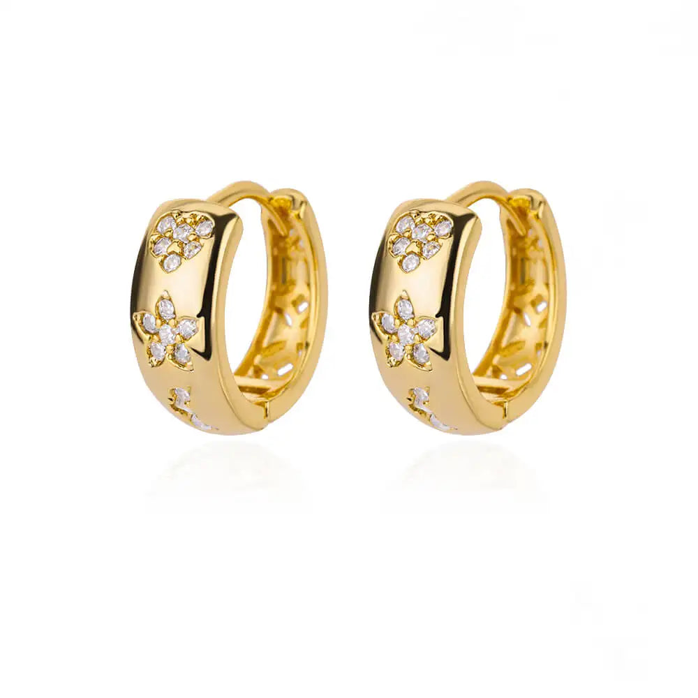 Rabbit & Butterfly Hoop Earrings – Gold Plated Stainless Steel Earrings