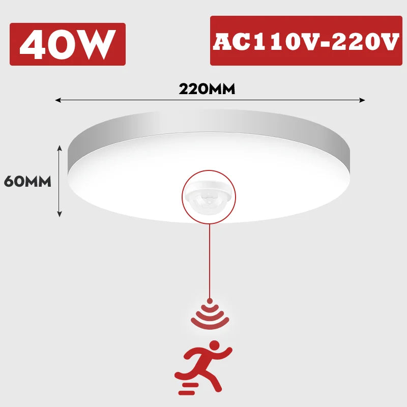 Motion Sensor LED Ceiling Light for Hallway, Bathroom & Bedroom