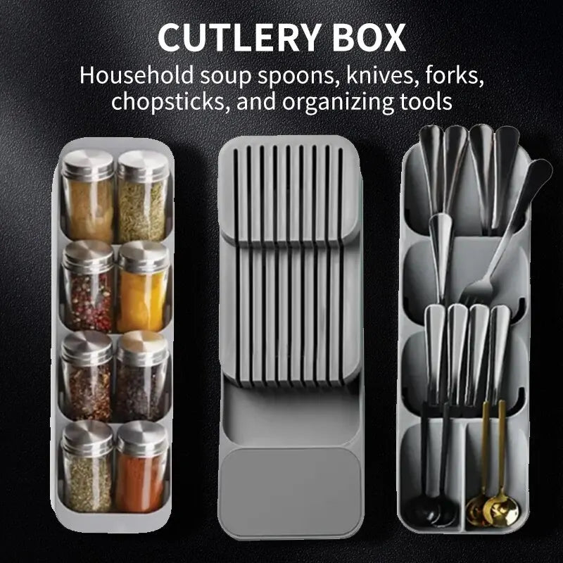 Expandable Kitchen Cutlery Organizer – Multi-Function Drawer Storage Tray