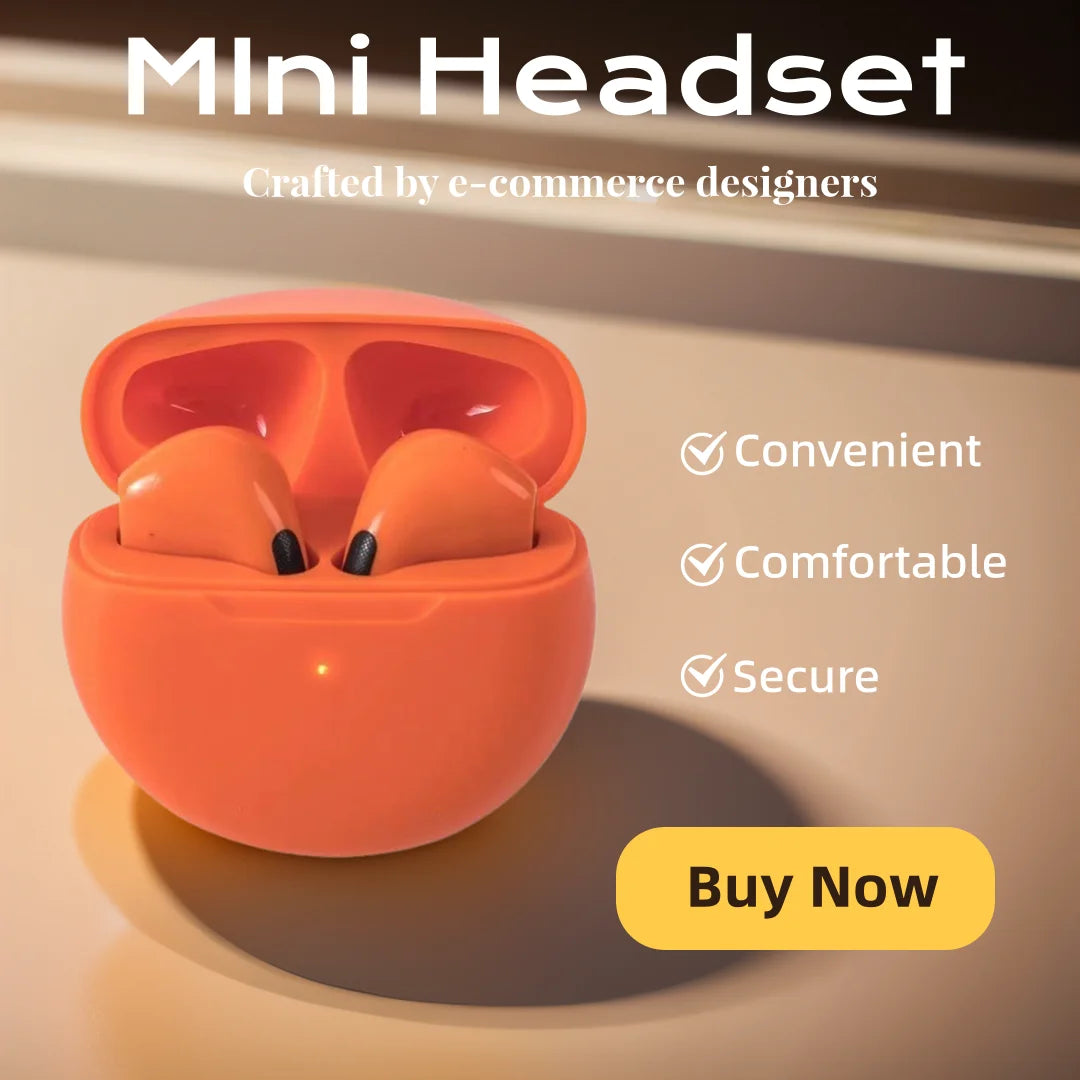 Mini Bluetooth Wireless Earbuds – Portable TWS Stereo Headphones with Charging Case