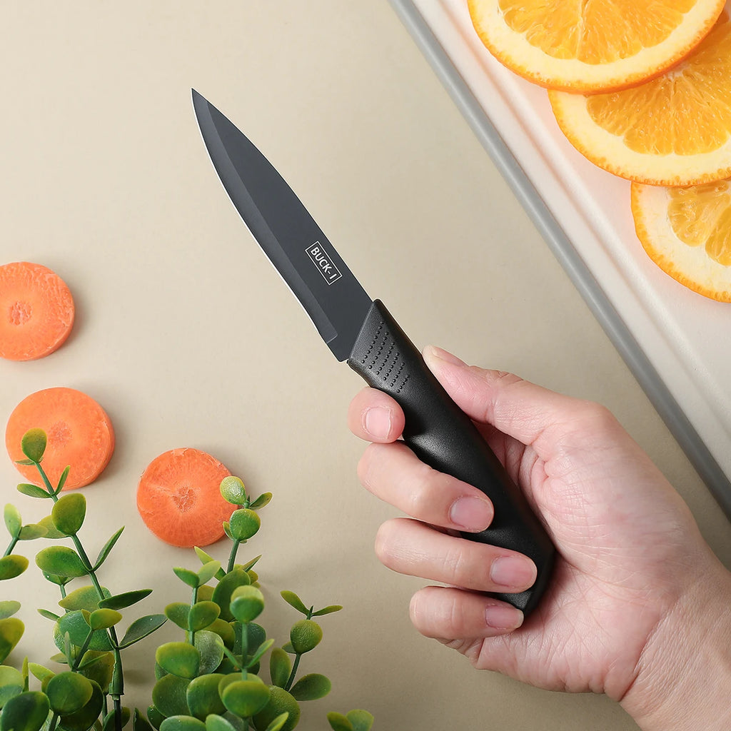 3/5PCS Stainless Steel Kitchen Knife Set – High-Grade Black Chef Knife Set