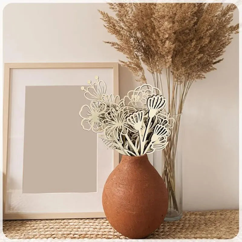 Wooden Wildflower Wall Decor Set – 10 Pieces