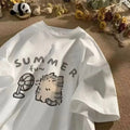 Cute Cat Graphic T-Shirt – Casual Summer Tee for Women