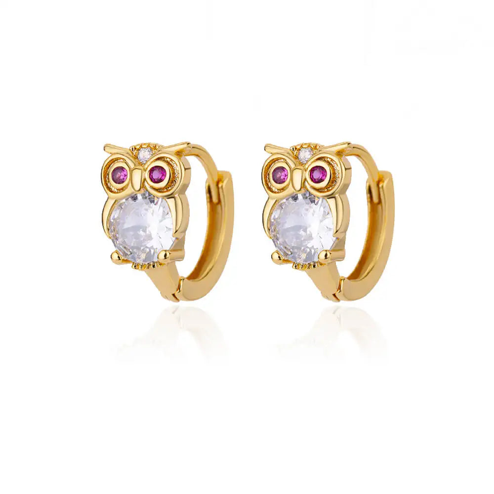 Rabbit & Butterfly Hoop Earrings – Gold Plated Stainless Steel Earrings