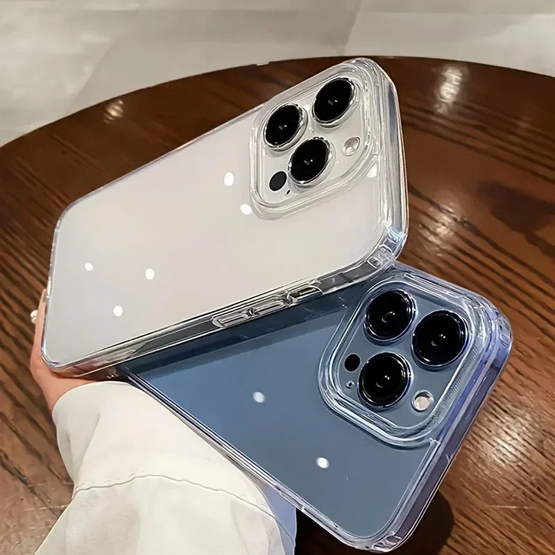 Luxury Transparent Shockproof Phone Case – Crystal Clear Protective Cover for iPhone