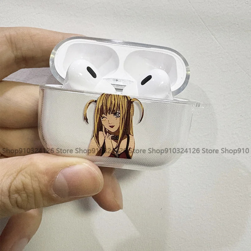 Anime Transparent AirPods Case – Misa Amane Inspired Protective Cover