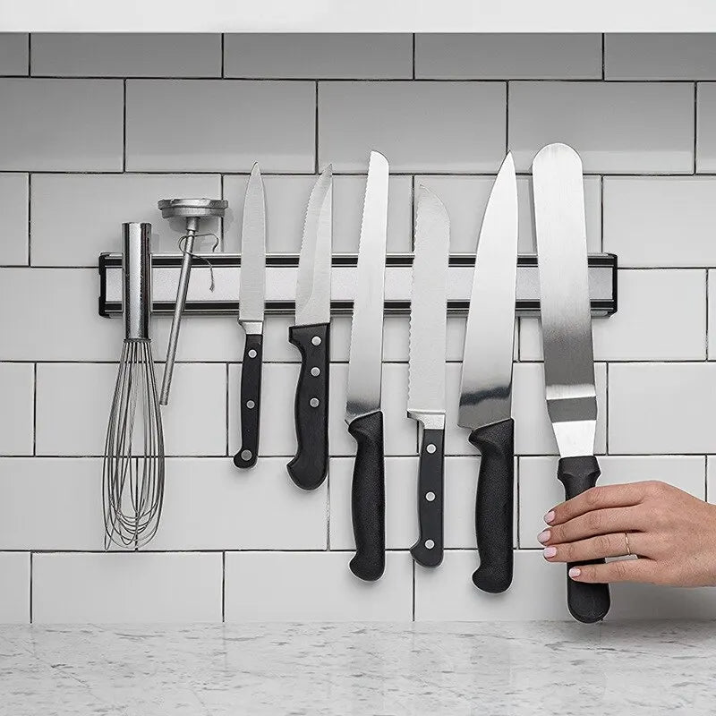 Premium Magnetic Knife Holder – Wall Mounted Stainless Steel Knife Rack