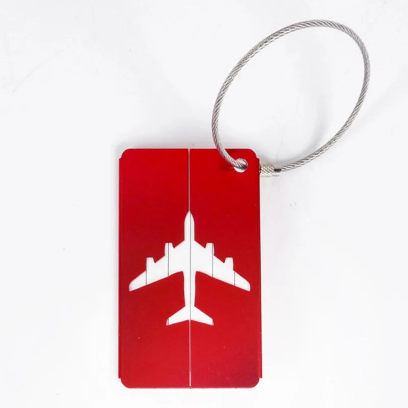 Premium Aluminum Luggage Tag – Travel Suitcase ID Tag with Privacy Cover