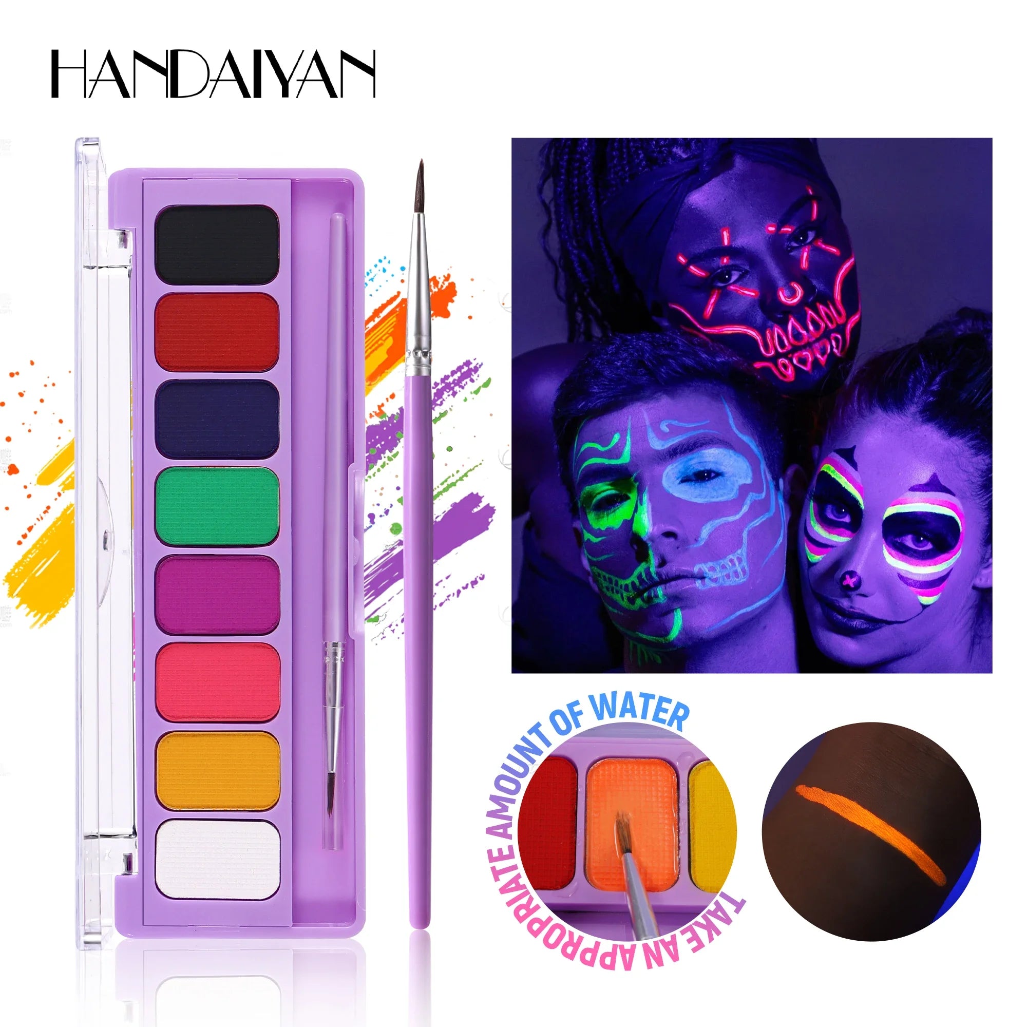 Color Face & Body Paint Palette – Water-Based Professional Makeup Kit