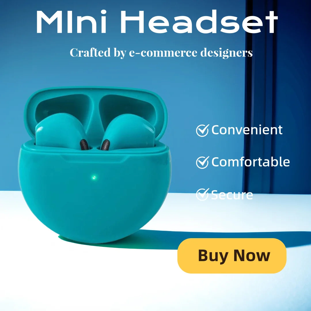 Mini Bluetooth Wireless Earbuds – Portable TWS Stereo Headphones with Charging Case
