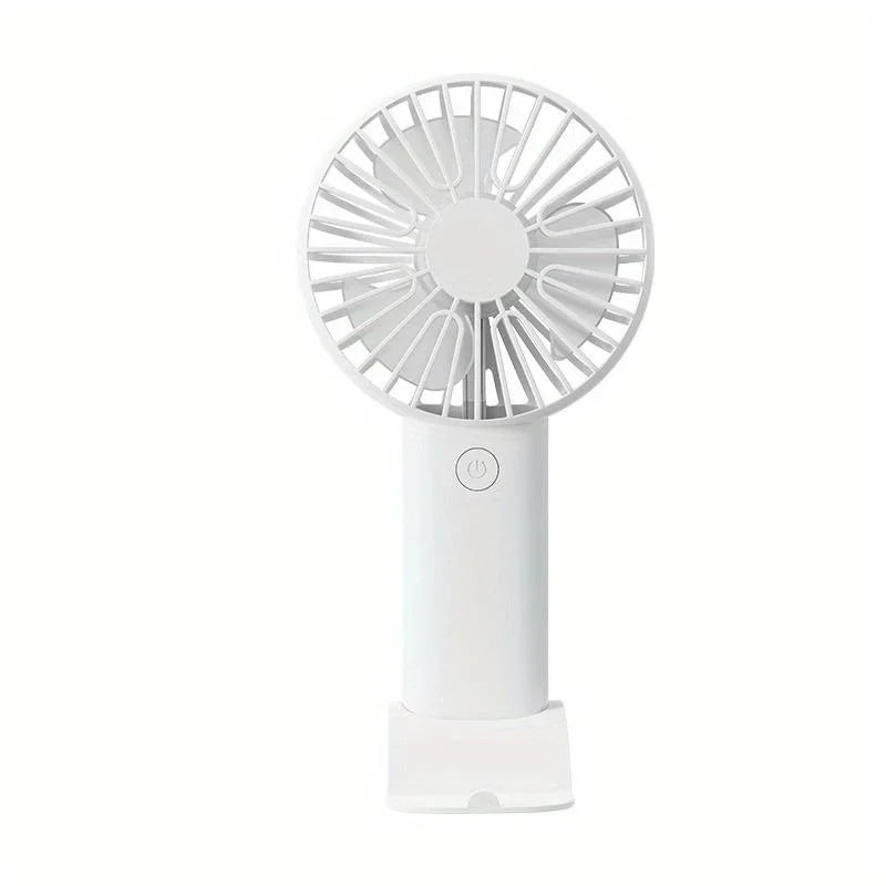 Rechargeable Mini Handheld Fan – Portable USB Fan with 3 Speeds & Phone Holder