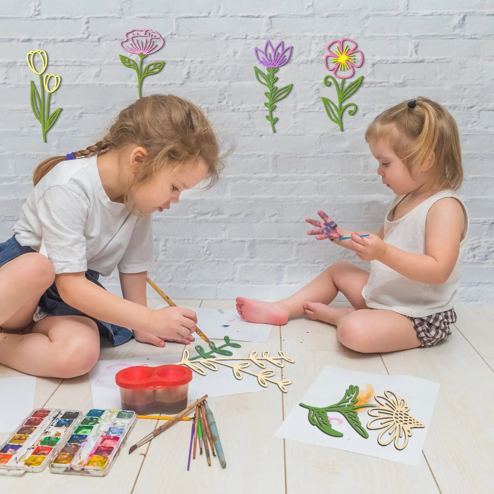 Wooden Wildflower Wall Decor Set – 10 Pieces