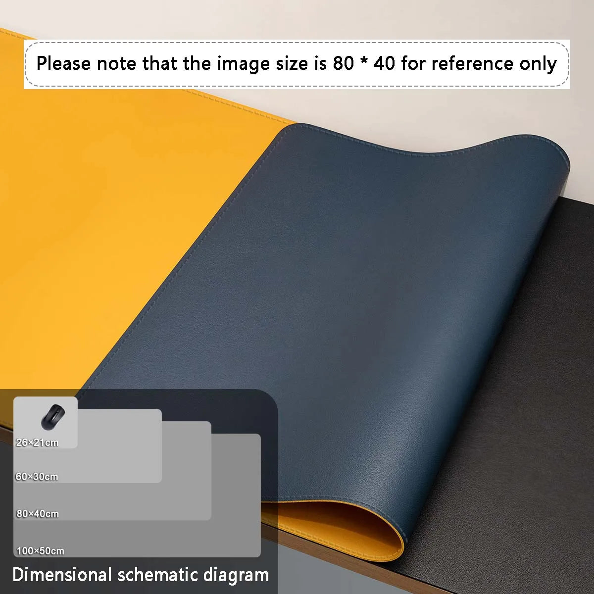Large PU Leather Desk Mat – Waterproof Mouse Pad & Office Desk Protector