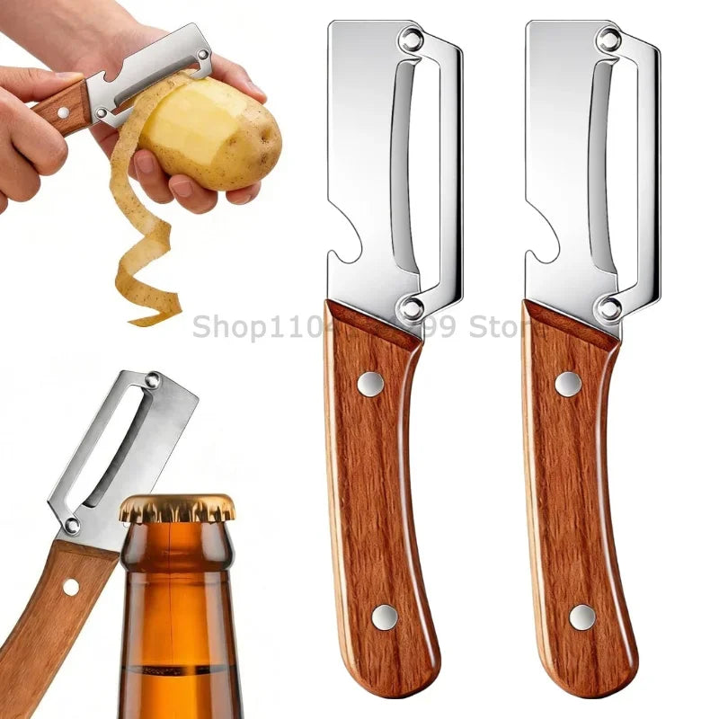 3-in-1 Stainless Steel Peeler & Bottle Opener – Multifunction Kitchen Tool