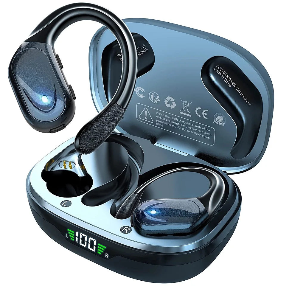Bluetooth 5.3 Wireless Earbuds with Charging Case & Noise Reduction