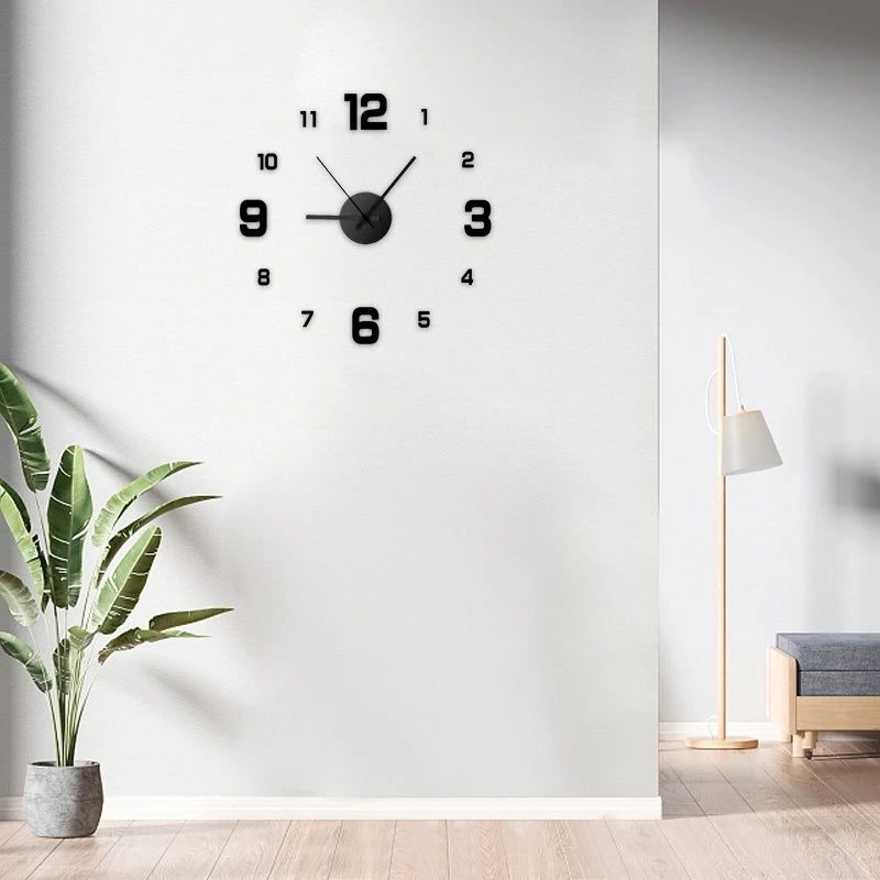 Modern Frameless DIY Wall Clock – Minimalist Acrylic Wall Decor