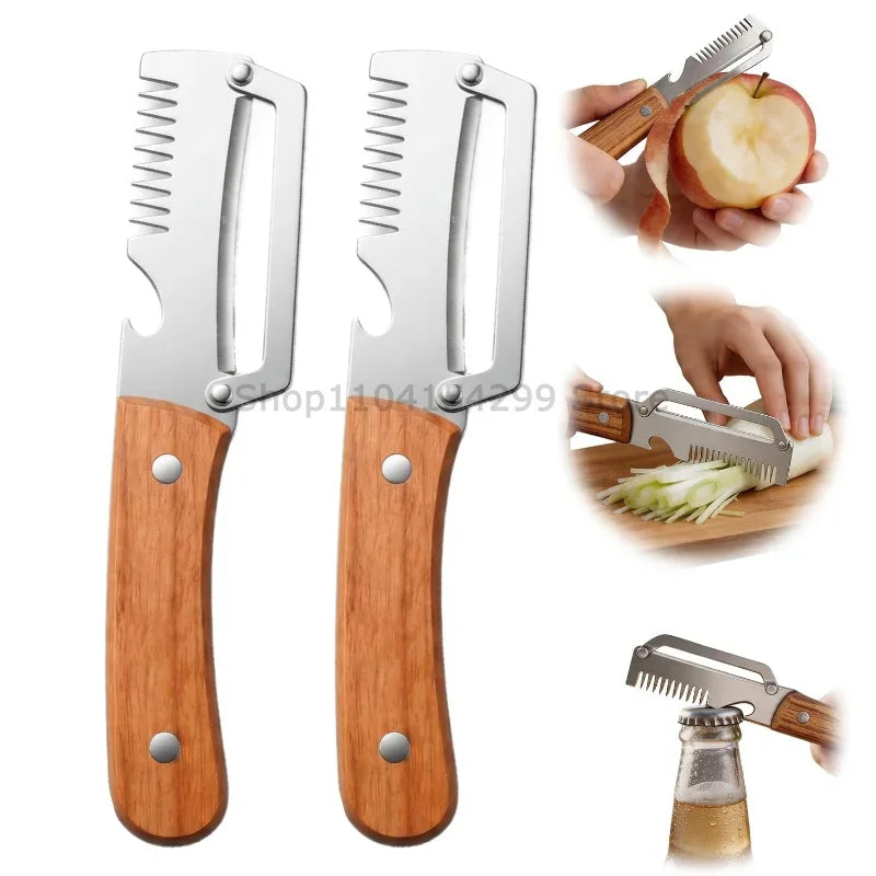 3-in-1 Stainless Steel Peeler & Bottle Opener – Multifunction Kitchen Tool