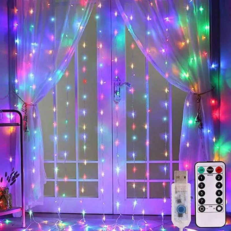 LED Curtain String Lights – USB Fairy Lights with 8 Lighting Mode