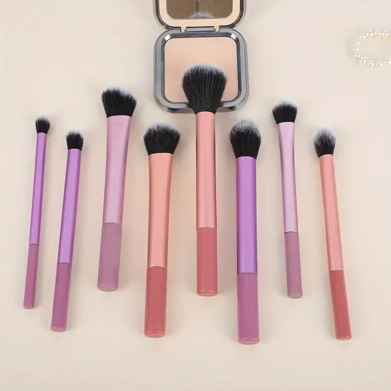 8-Piece Professional Makeup Brush Set – Soft Synthetic Brushes for Face & Eyes