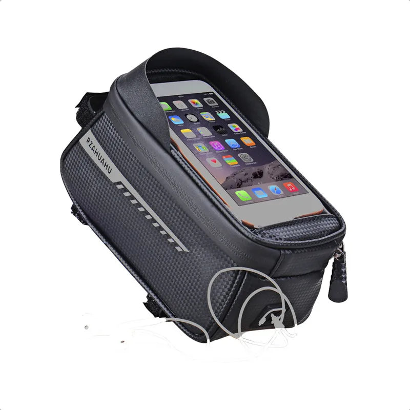 Waterproof Bicycle Frame Bag with Touchscreen Phone Holder