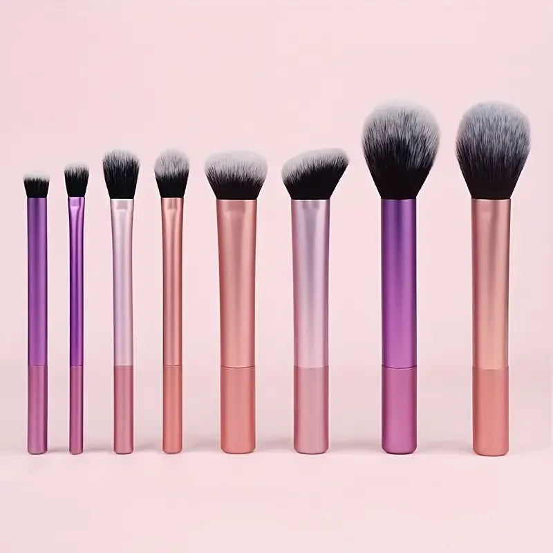 8-Piece Professional Makeup Brush Set – Soft Synthetic Brushes for Face & Eyes