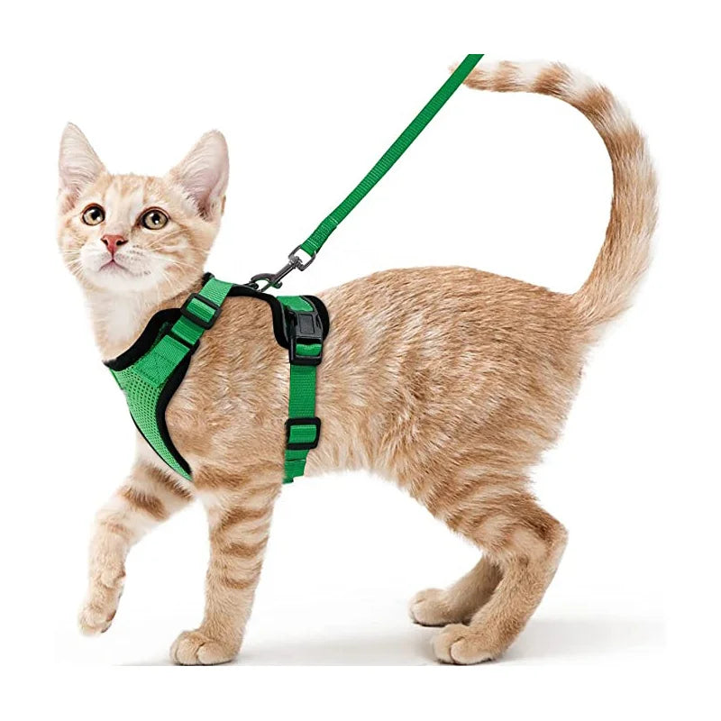 Escape-Proof Cat Harness & Leash Set – Adjustable Soft Vest for Safe Outdoor Walks