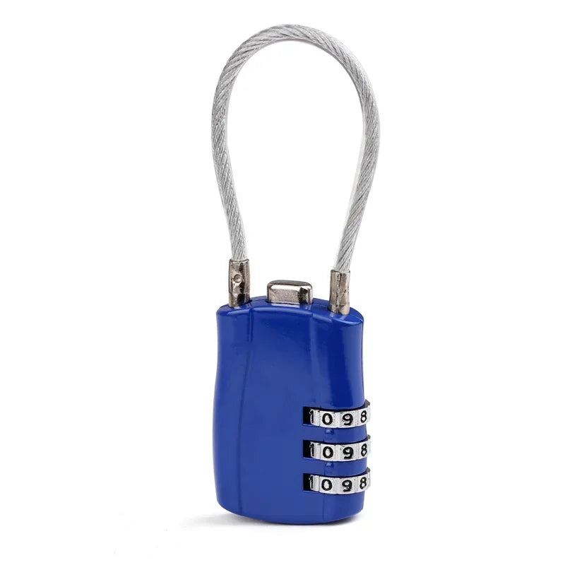 3-Digit Combination Cable Lock – Security Lock for Luggage, Backpack & Travel