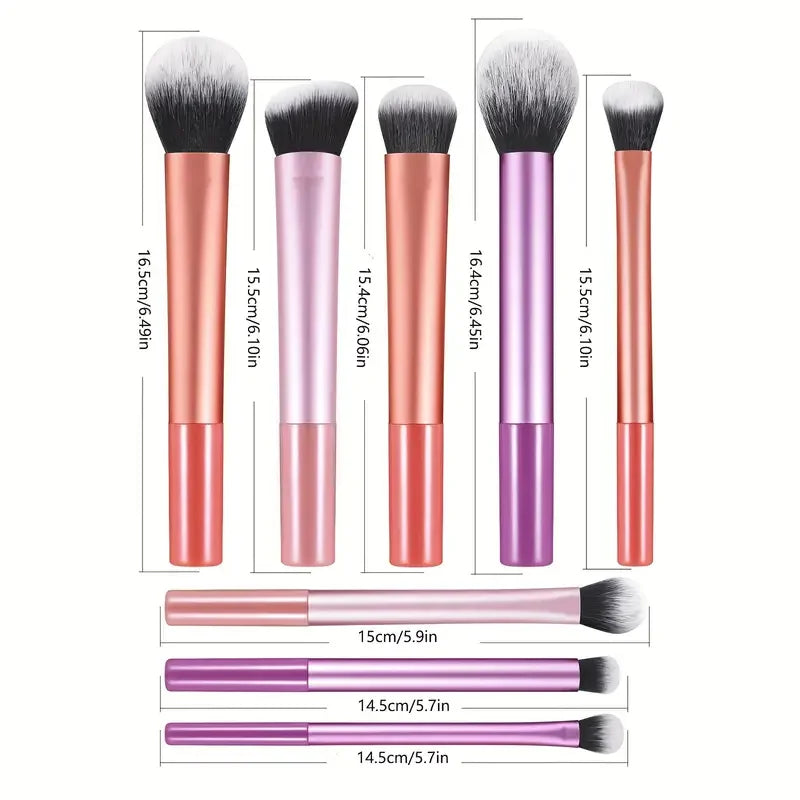 8-Piece Professional Makeup Brush Set – Soft Synthetic Brushes for Face & Eyes