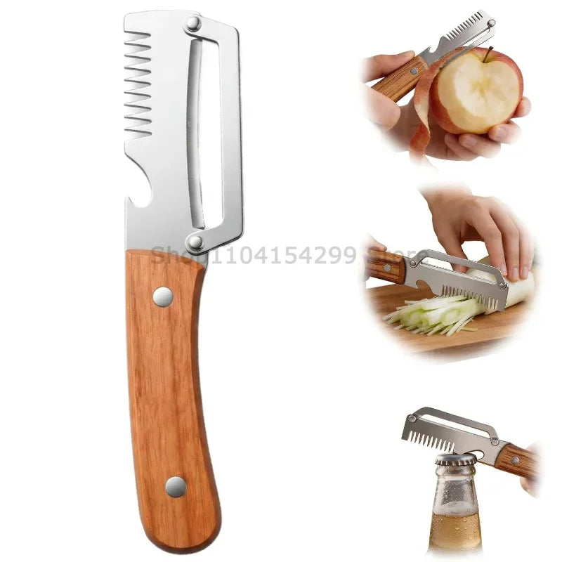 3-in-1 Stainless Steel Peeler & Bottle Opener – Multifunction Kitchen Tool