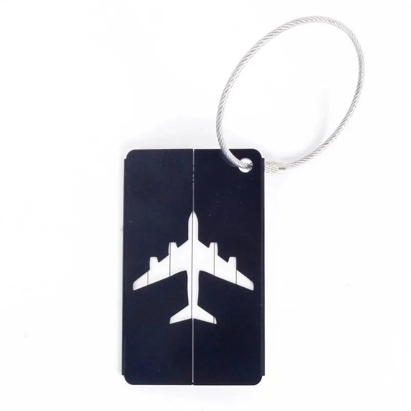 Premium Aluminum Luggage Tag – Travel Suitcase ID Tag with Privacy Cover