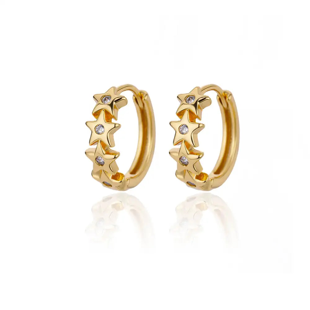 Rabbit & Butterfly Hoop Earrings – Gold Plated Stainless Steel Earrings