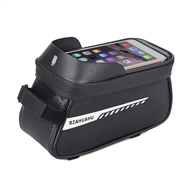 Waterproof Bicycle Frame Bag with Touchscreen Phone Holder