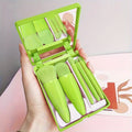 5-Piece Travel Makeup Brush Set with Mirror – Portable Cosmetic Kit