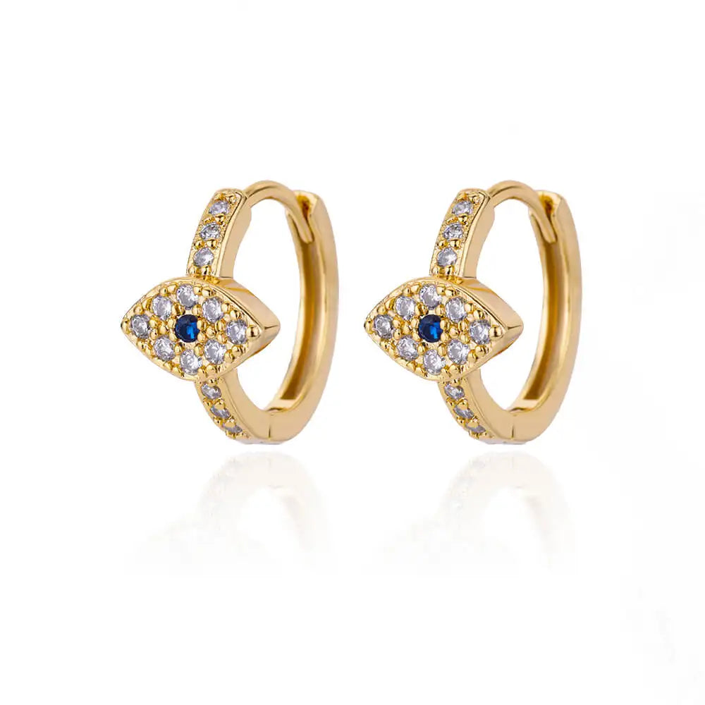 Rabbit & Butterfly Hoop Earrings – Gold Plated Stainless Steel Earrings
