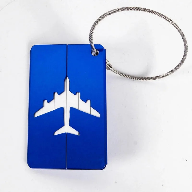 Premium Aluminum Luggage Tag – Travel Suitcase ID Tag with Privacy Cover