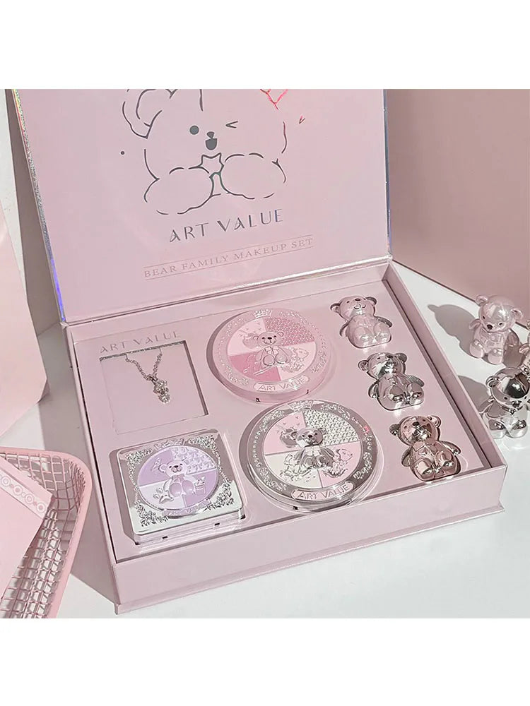 7-Piece Makeup Gift Set – Eyeshadow, Blush, Powder & Lip Collection