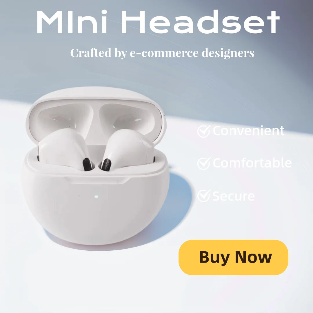 Mini Bluetooth Wireless Earbuds – Portable TWS Stereo Headphones with Charging Case