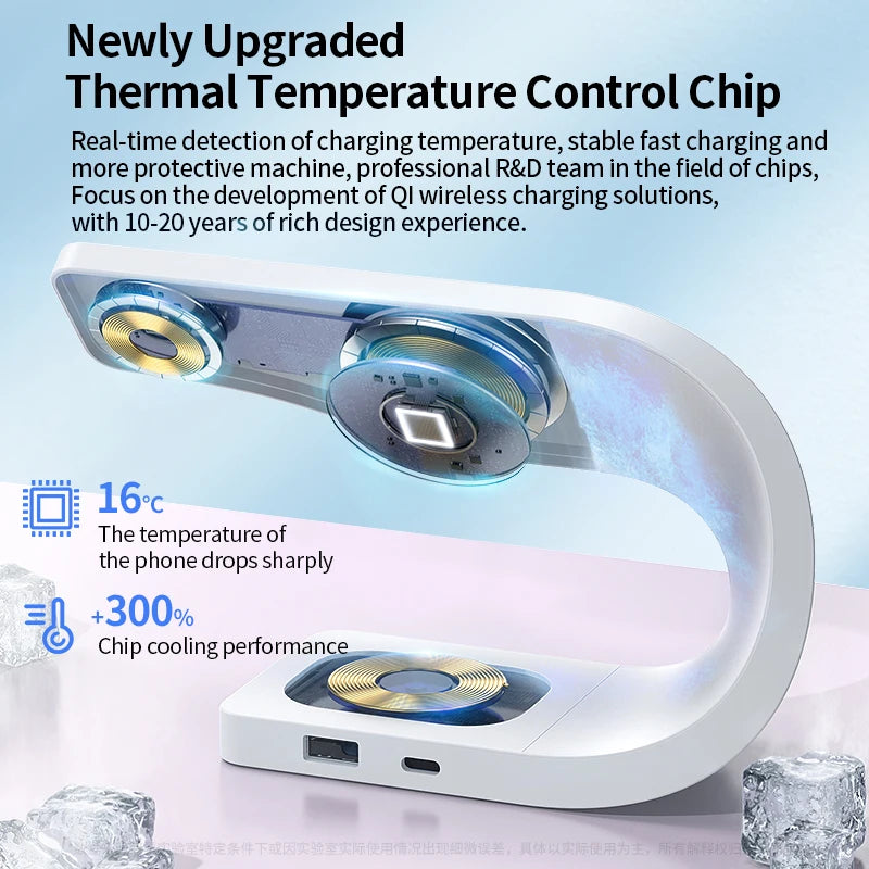15W Magnetic Wireless Charging Station – 4-in-1 Fast Charger for iPhone, Apple Watch & AirPods