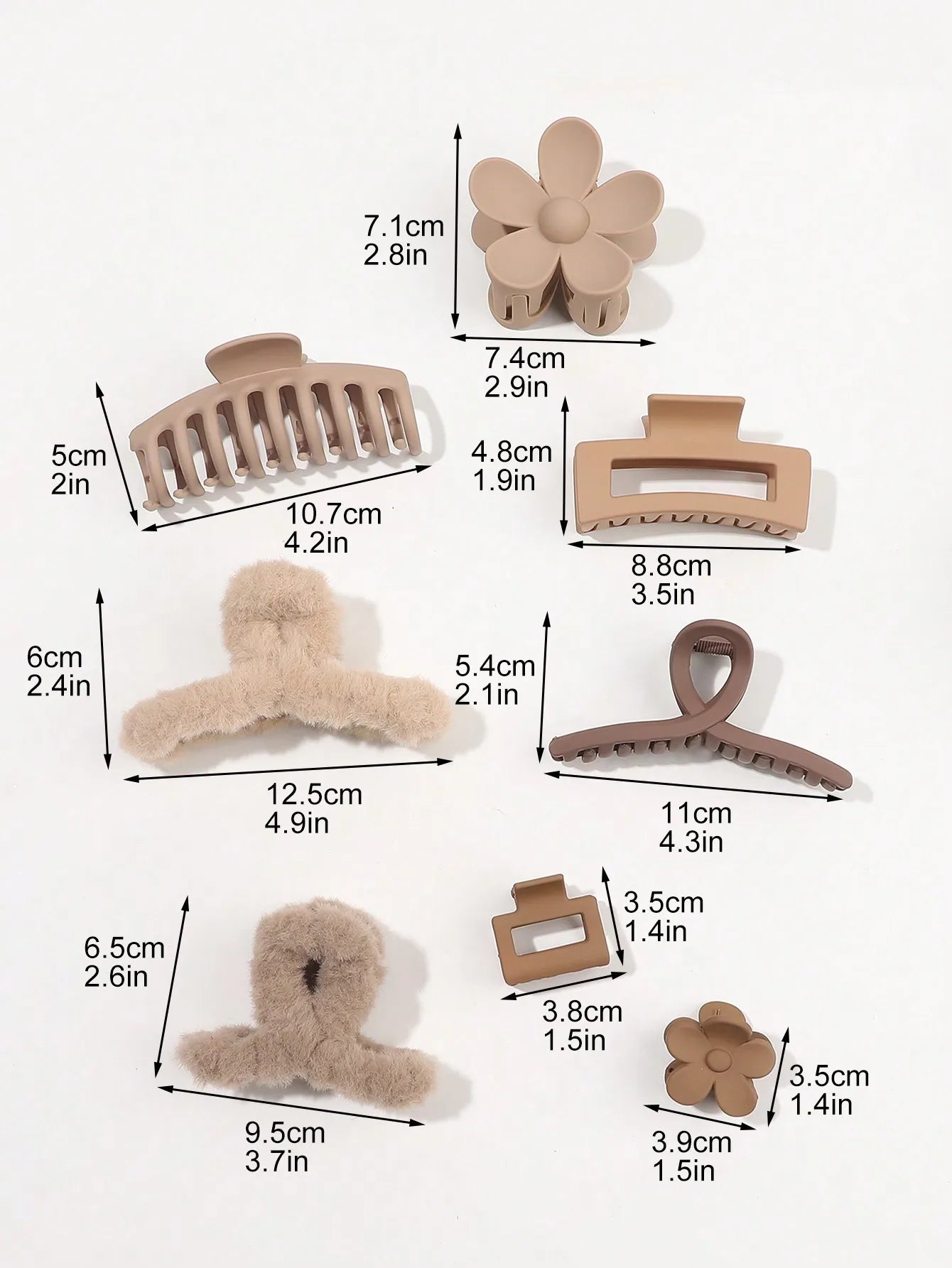8-Piece Hair Claw Clip Set – Cute Fashion Hair Accessories for Women