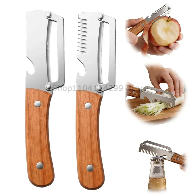 3-in-1 Stainless Steel Peeler & Bottle Opener – Multifunction Kitchen Tool