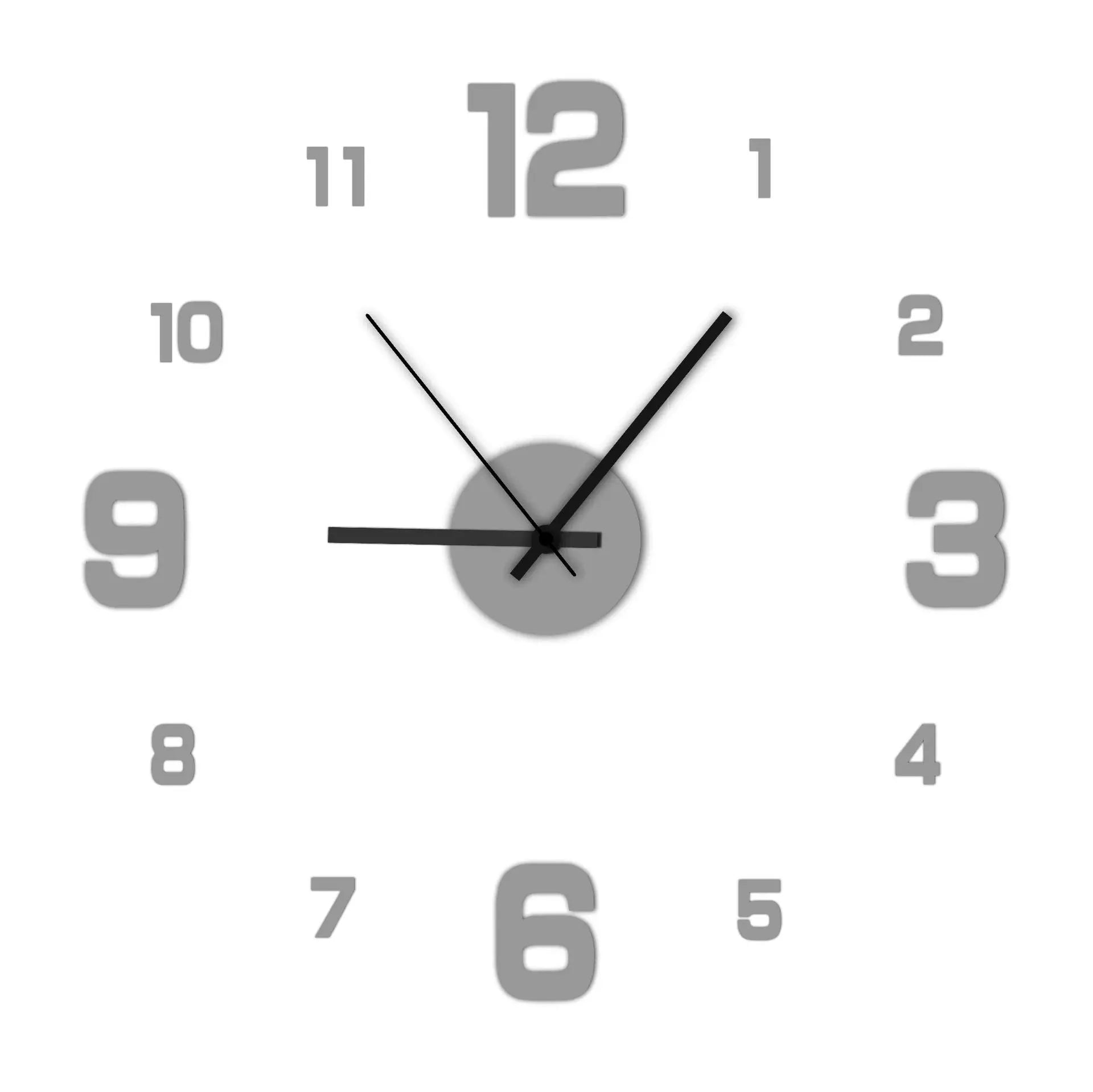 Modern Frameless DIY Wall Clock – Minimalist Acrylic Wall Decor