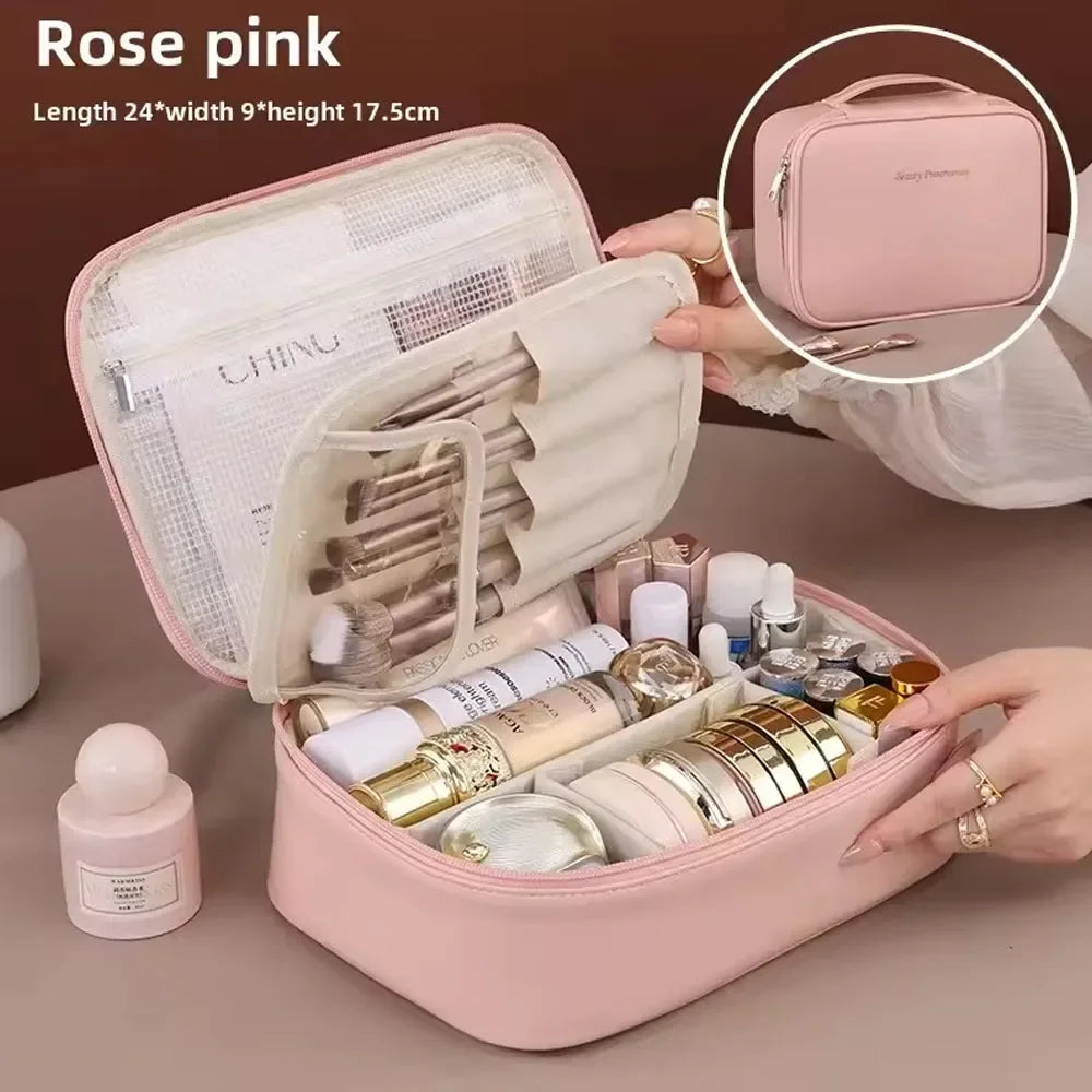 Double Layer Makeup Bag – Large Cosmetic Organizer