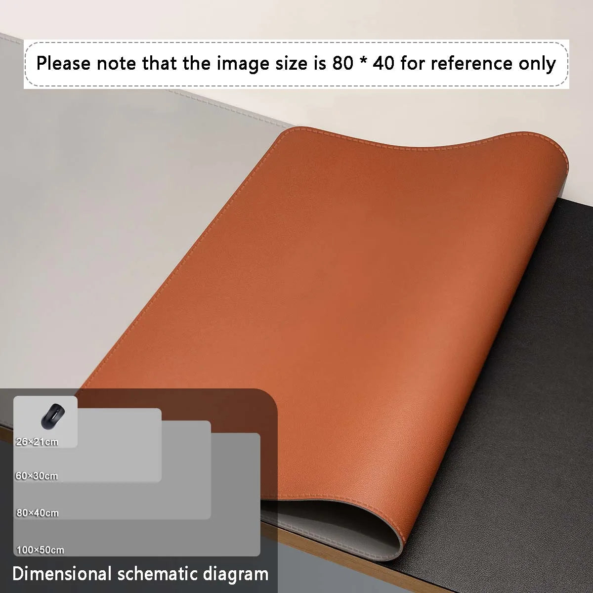 Large PU Leather Desk Mat – Waterproof Mouse Pad & Office Desk Protector