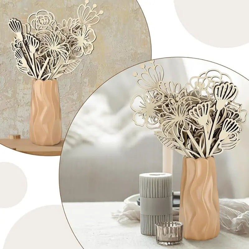Wooden Wildflower Wall Decor Set – 10 Pieces